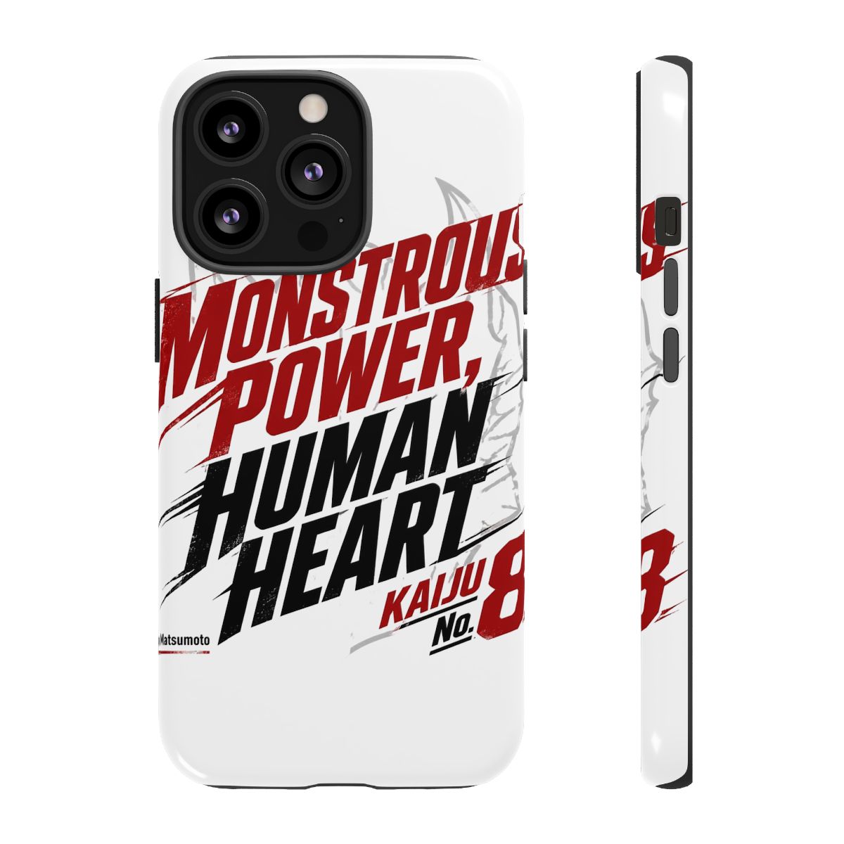 Kaiju No. 8 "MONSTROUS POWER, HUMAN HEART" Phone Case - alternate angle 1, merchandise
