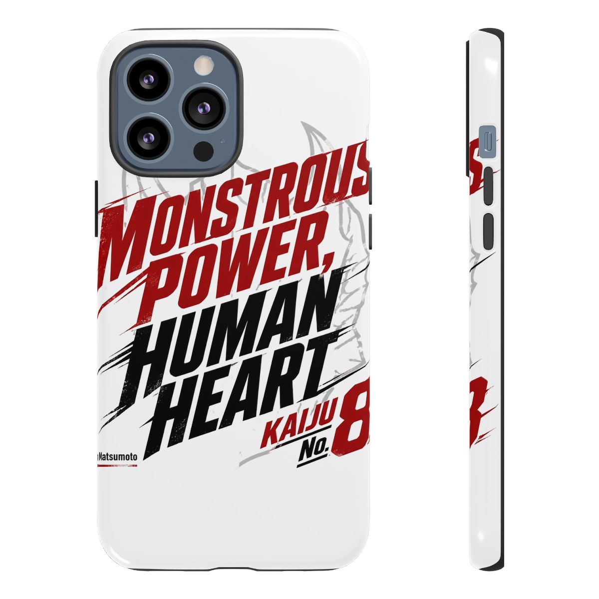 Kaiju No. 8 "MONSTROUS POWER, HUMAN HEART" Phone Case - alternate angle 2, merchandise
