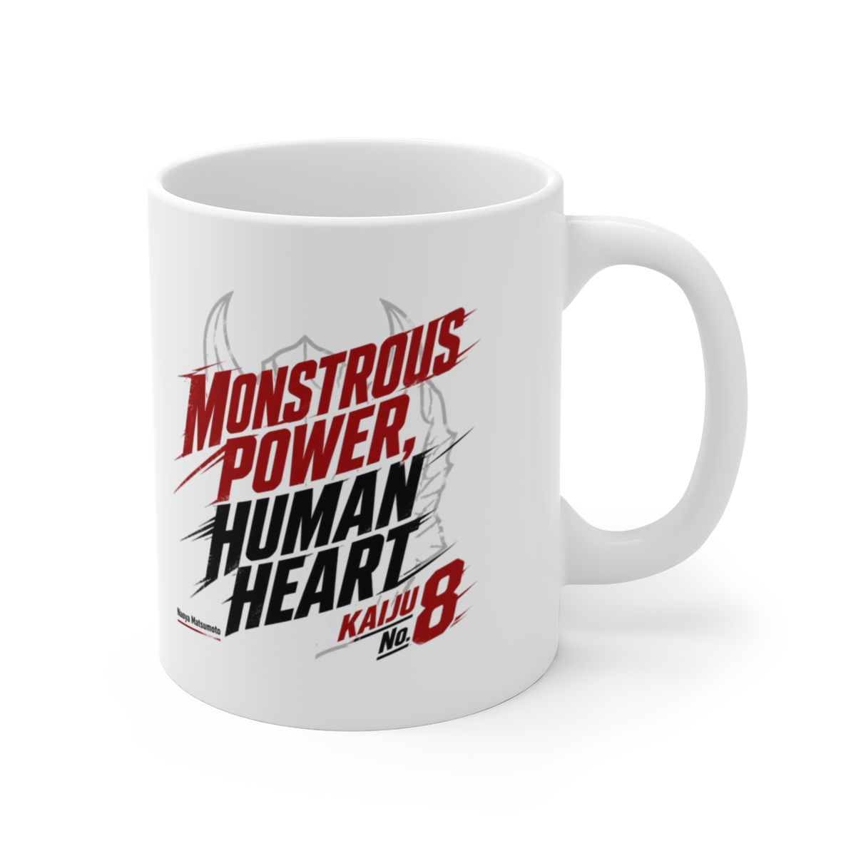 Kaiju No. 8 "MONSTROUS POWER, HUMAN HEART" White Mug