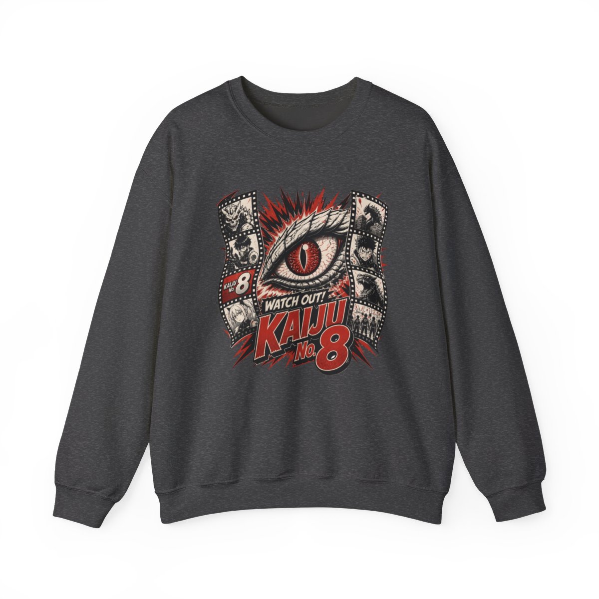 Kaiju No. 8 "Watch Out! Kaiju No. 8" Crewneck - alternate angle 3, merchandise