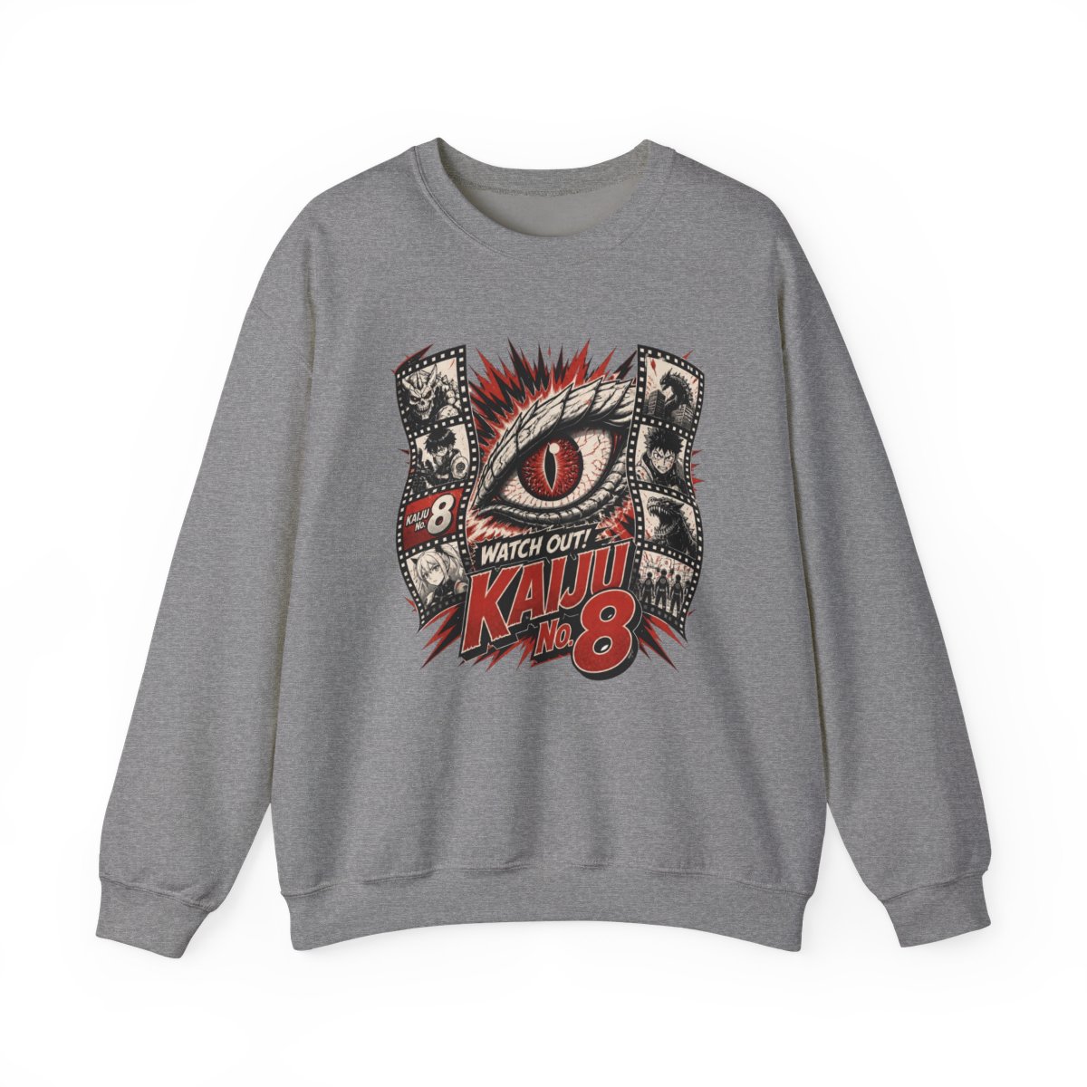 Kaiju No. 8 "Watch Out! Kaiju No. 8" Crewneck - alternate angle 2, merchandise