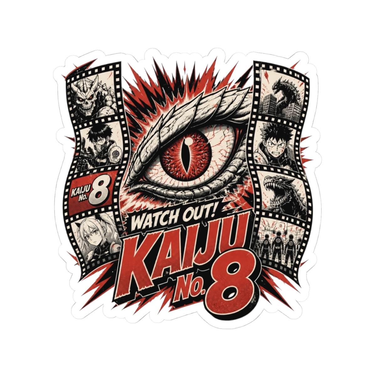 Kaiju No. 8 "Watch Out! Kaiju No. 8" Sticker