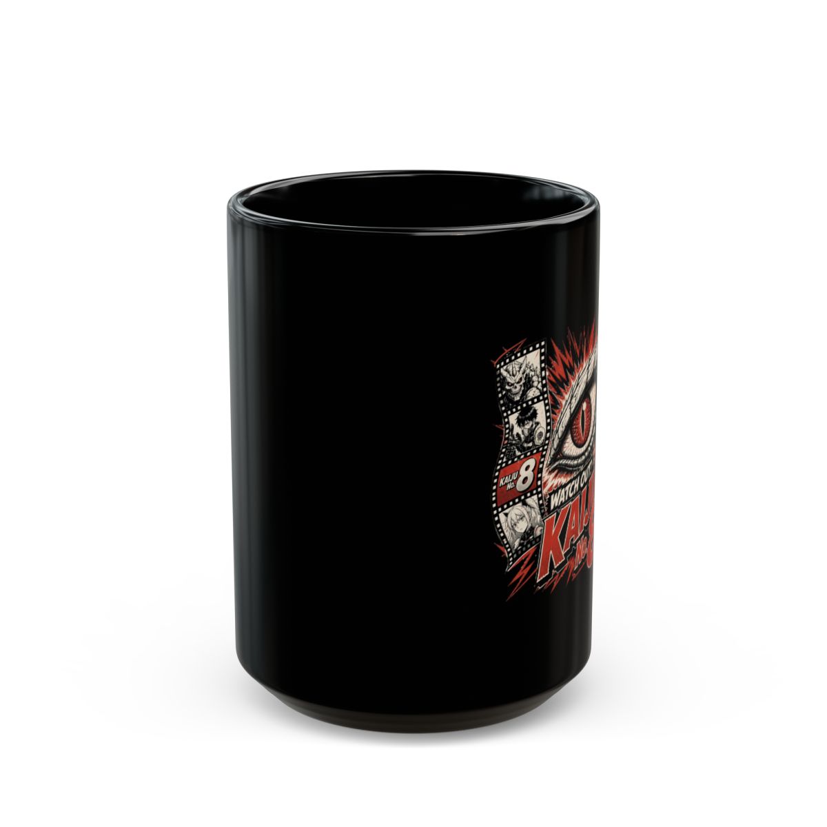 Kaiju No. 8 "Watch Out! Kaiju No. 8" Black Mug - alternate angle 2, merchandise