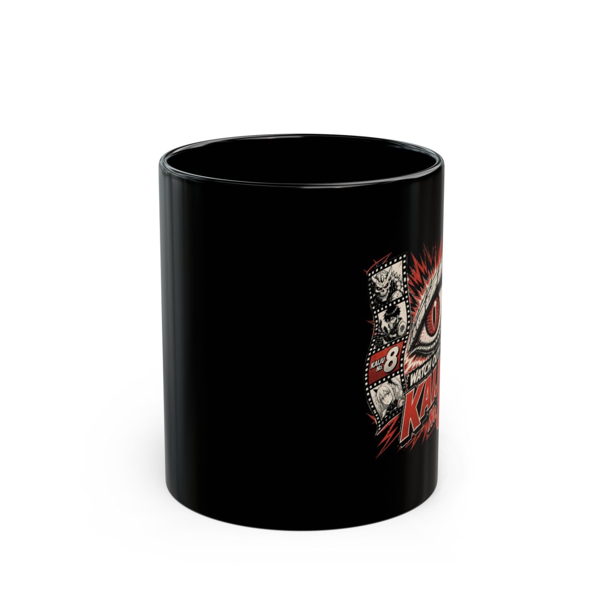 Kaiju No. 8 "Watch Out! Kaiju No. 8" Black Mug - alternate angle 1, merchandise
