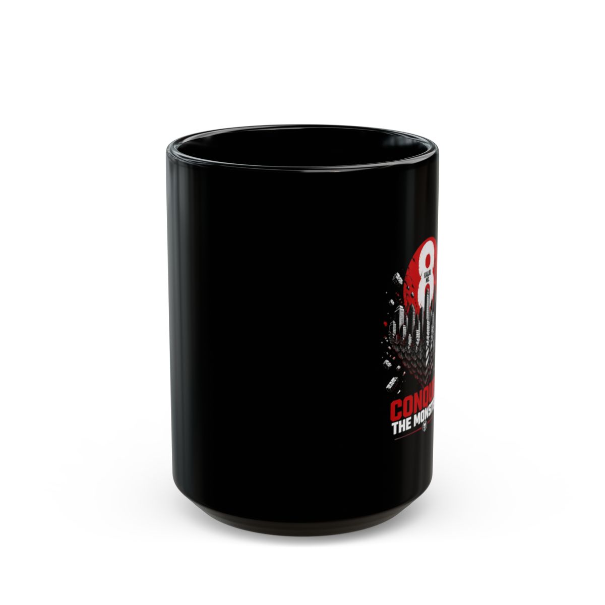 Kaiju No. 8 "CONQUER THE MONSTERS" Black Mug - alternate angle 2, merchandise