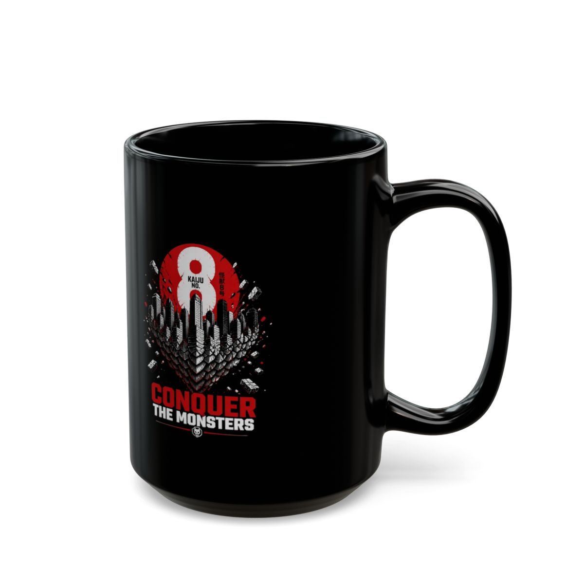 Kaiju No. 8 "CONQUER THE MONSTERS" Black Mug - alternate angle 5, merchandise