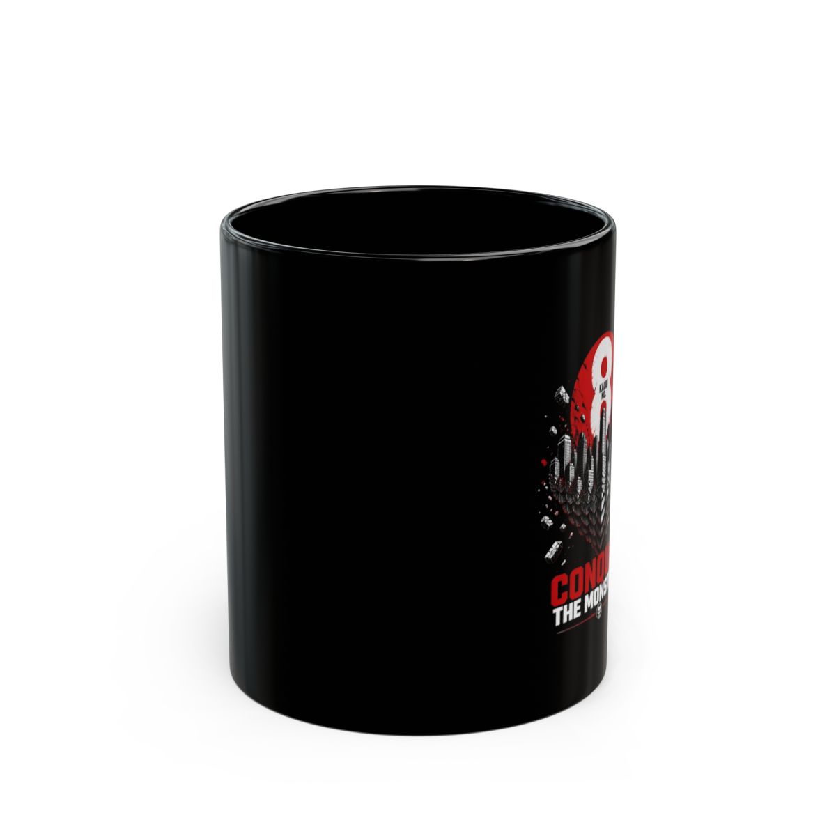 Kaiju No. 8 "CONQUER THE MONSTERS" Black Mug - alternate angle 1, merchandise