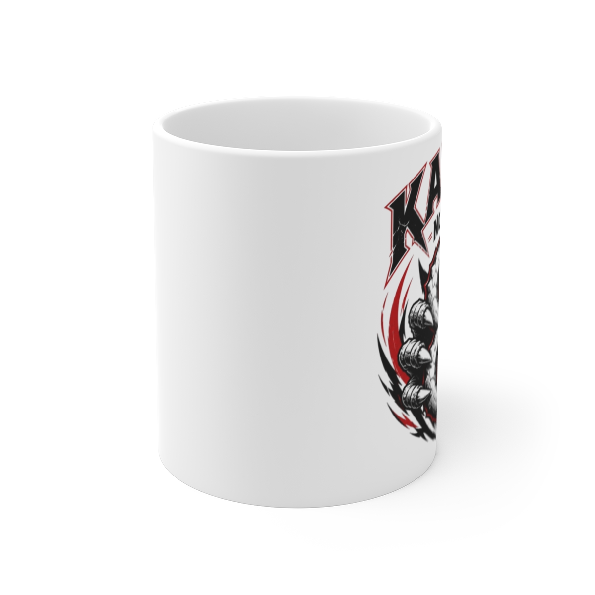 Kaiju No. 8 " at the center resembling Kafka" White Mug - alternate angle 1, merchandise