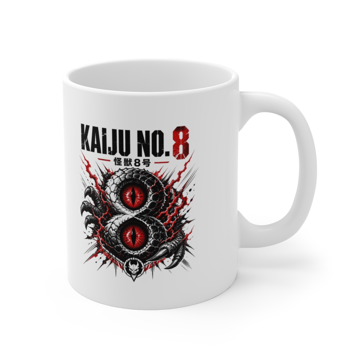 Kaiju No. 8 " stylized as a kaiju" White Mug