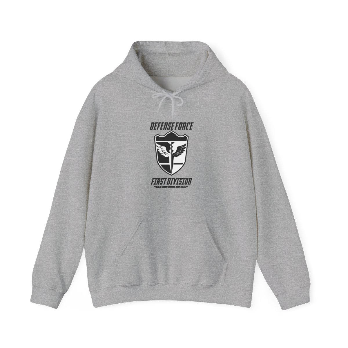 KAIJU No 8: DEFENSE FORCE FIRST DIVISION (WHITE) Hoodie | Kaiju No. 8 - alternate angle 2, merchandise