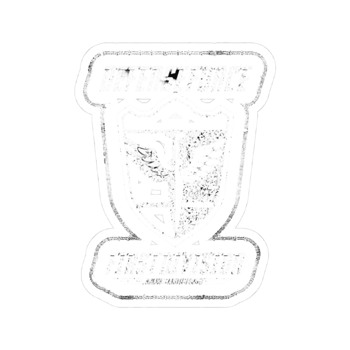 KAIJU No 8: DEFENSE FORCE FIRST DIVISION (WHITE/GRUNGE) Sticker | Kaiju No. 8