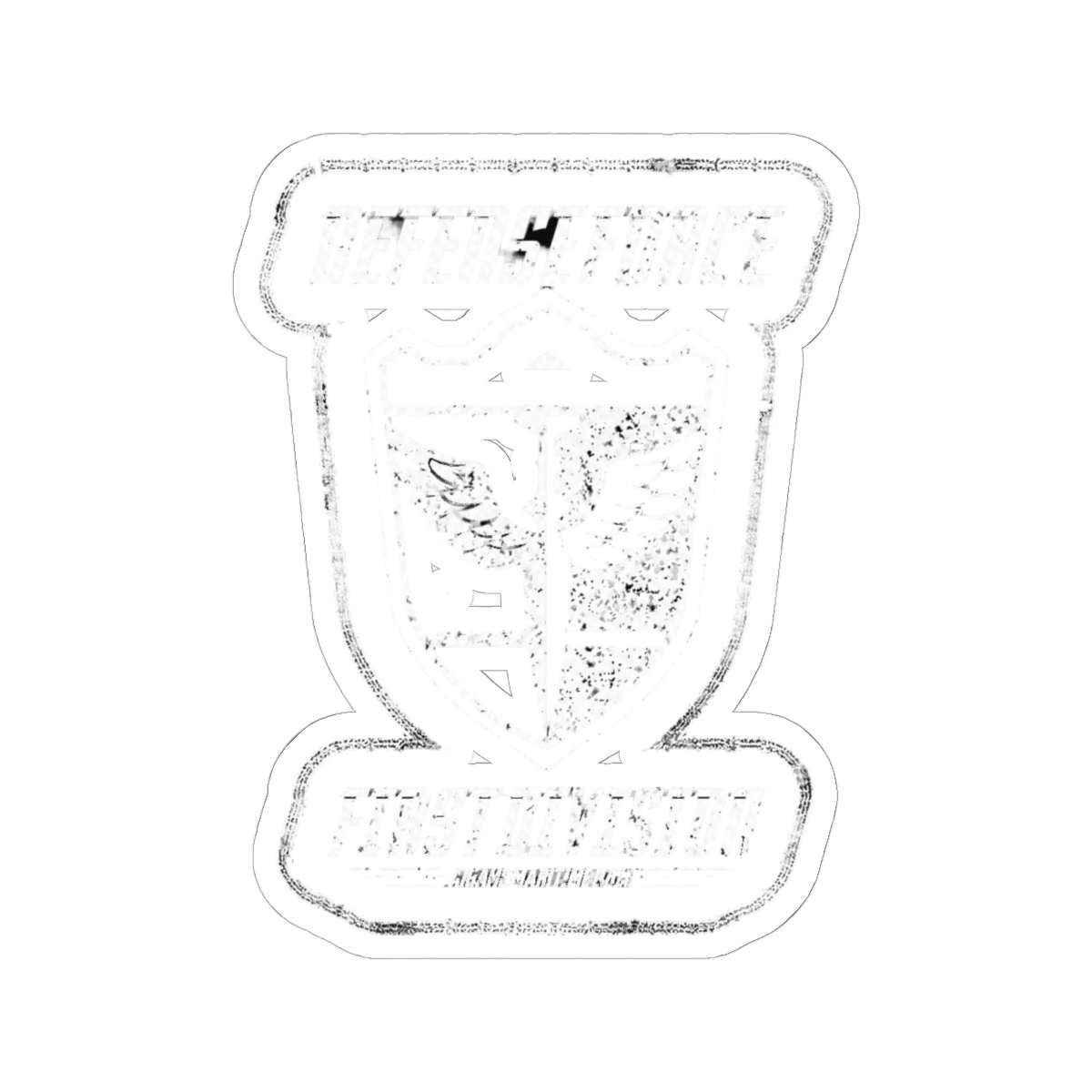 KAIJU No 8: DEFENSE FORCE FIRST DIVISION (WHITE/GRUNGE) Sticker | Kaiju No. 8