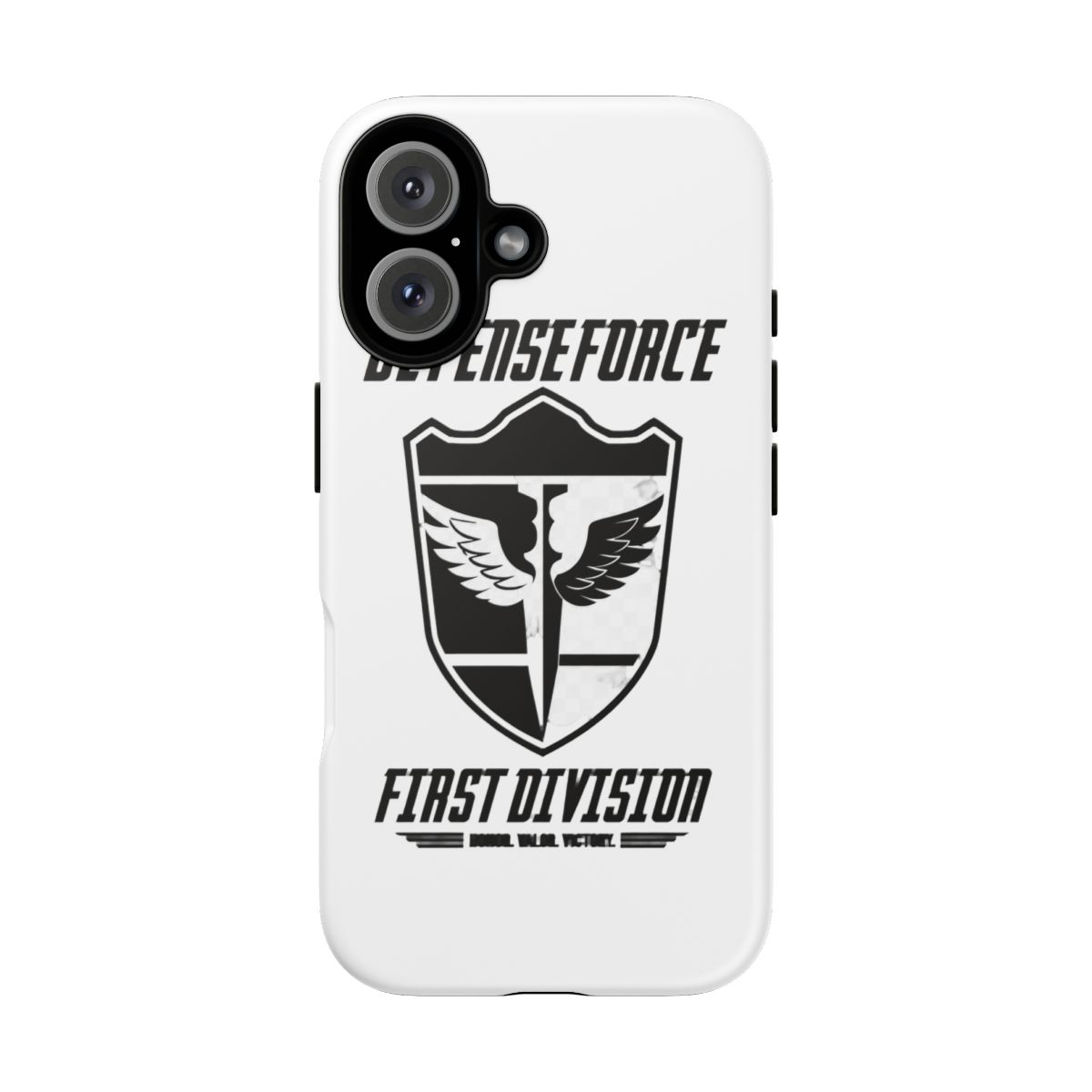 KAIJU No 8: DEFENSE FORCE FIRST DIVISION (WHITE) Phone Case | Kaiju No. 8 - alternate angle 3, merchandise
