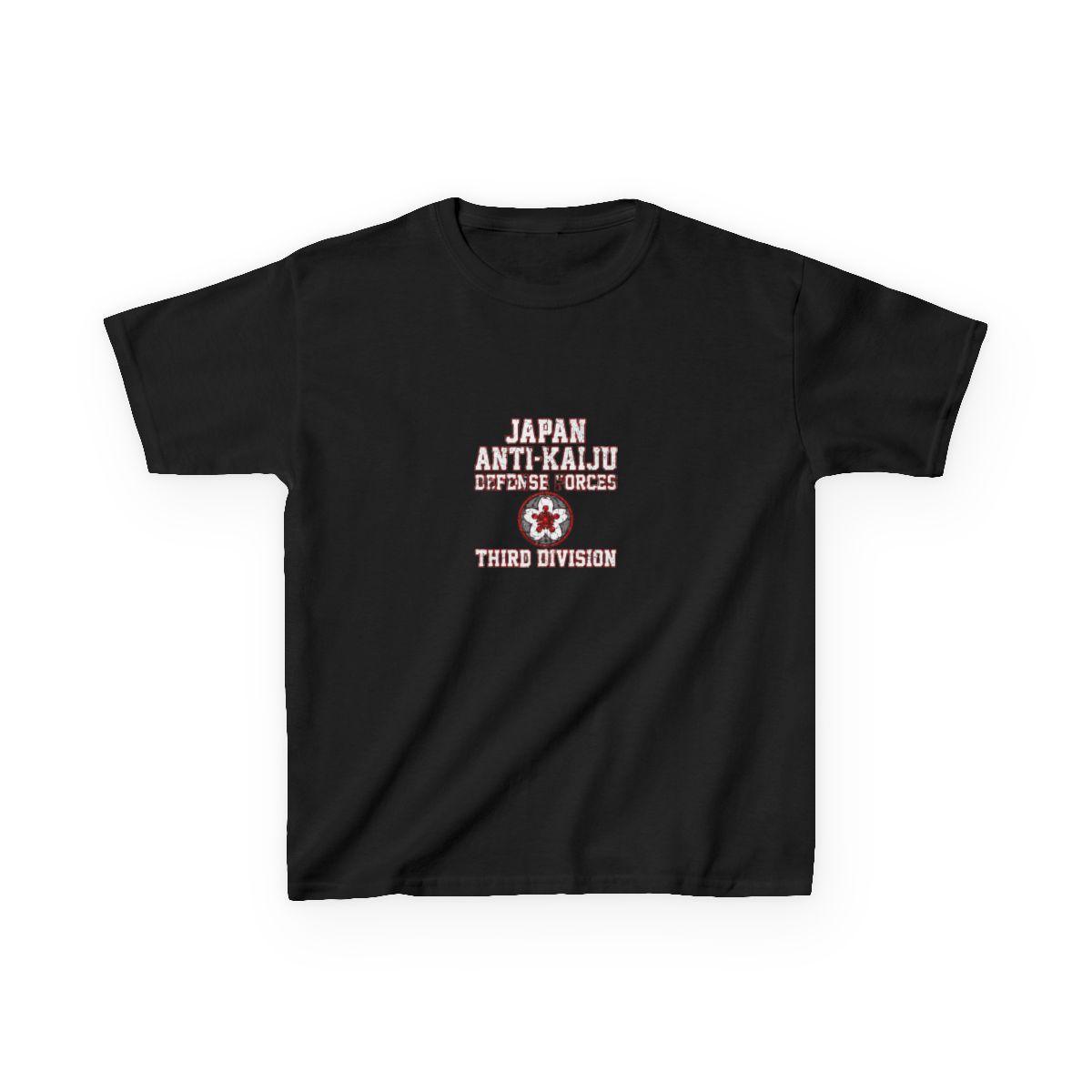 Japan Anti-Kaiju Defense Forces Third Division Kids T-Shirt | Kaiju No. 8 - alternate angle 2, merchandise