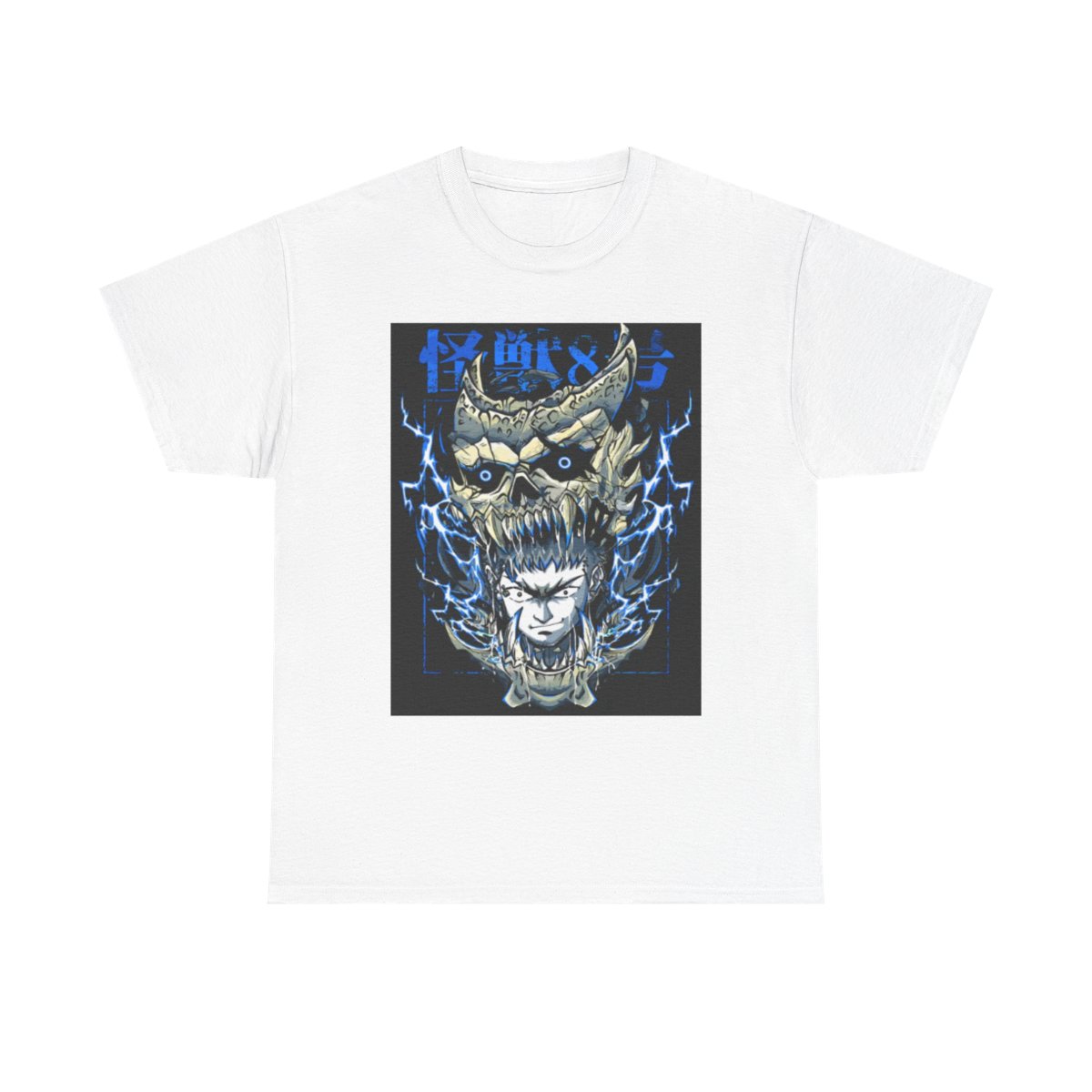 Lightning Demon Skull graphic tee | Horror anime style shirt Kaiju No. 8 - alternate angle 5, merchandise