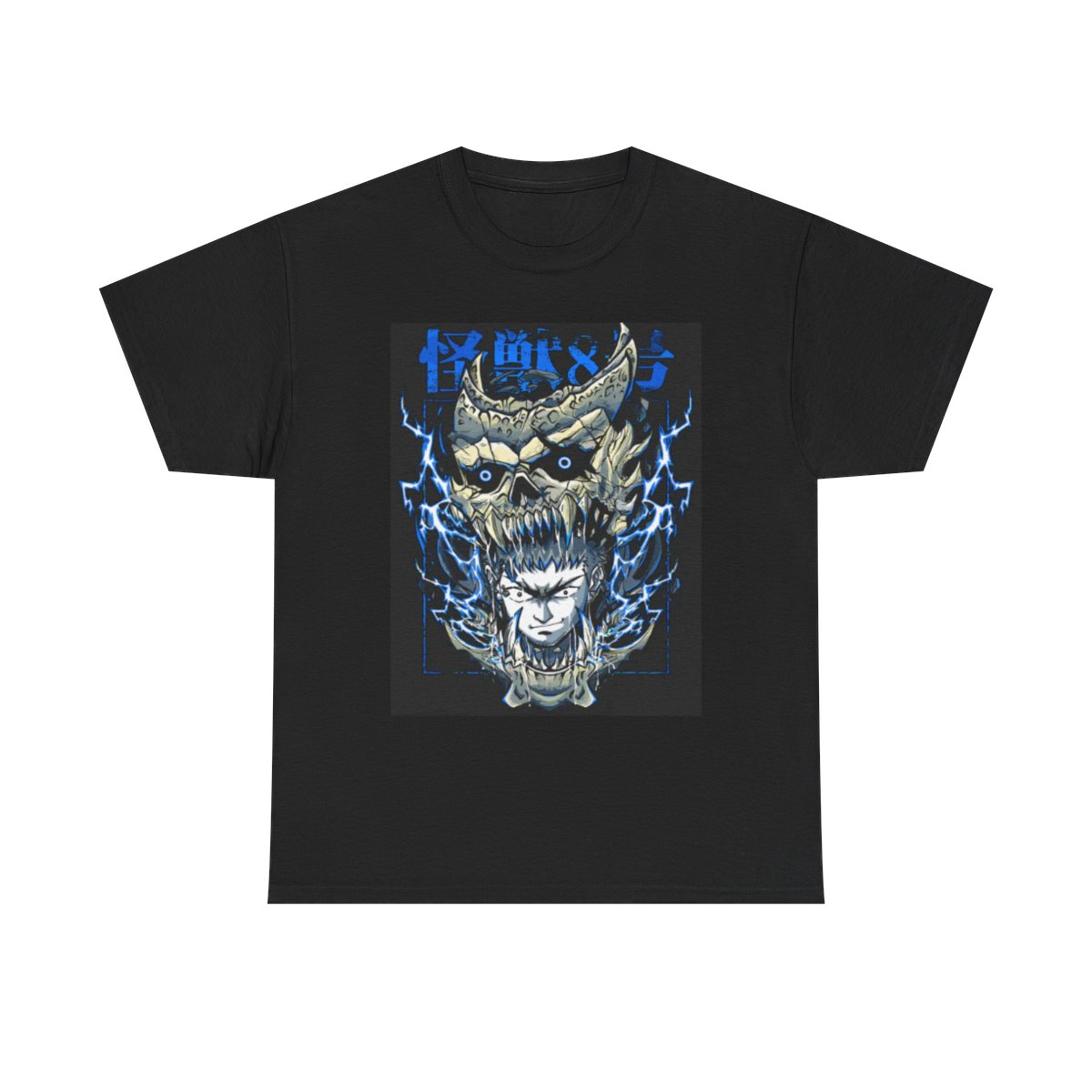 Lightning Demon Skull graphic tee | Horror anime style shirt Kaiju No. 8
