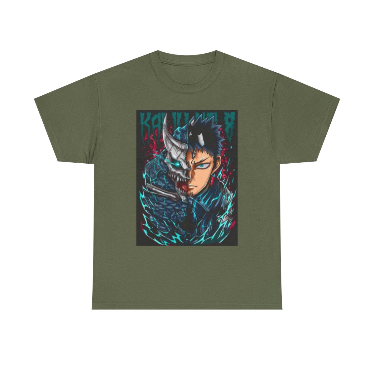 Half-Demon Warrior Illustration Tee | Anime Dark Fantasy Shirt Kaiju No. 8 - alternate angle 4, merchandise